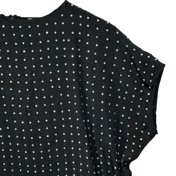 New Susana Monaco Embellished Rhinestone Scoop Back Dress Black Women Small NWOT - Picture 7 of 9